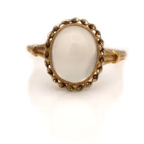 Victorian Bezel Set Moonstone Solitaire Engagement Ring