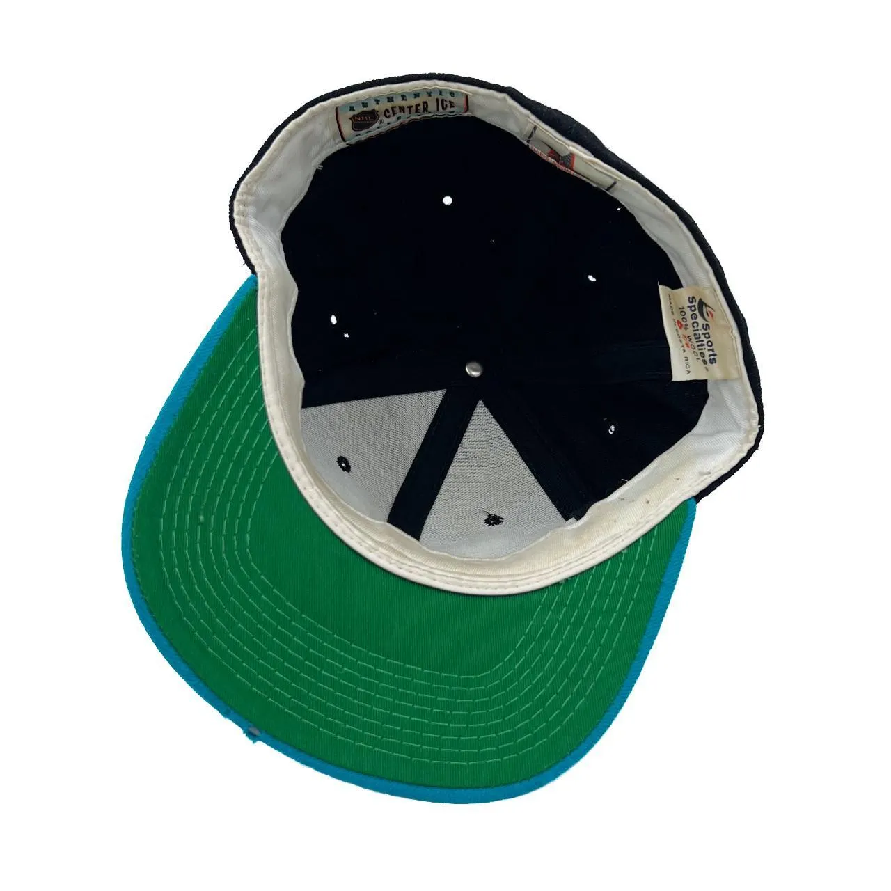 Vintage 90's Sports Specialties NHL SAN JOSE SHARKS Made In Costa Rica Embroidered Ice Hockey Wool Baseball Cap