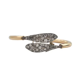 Vintage Diamond Snake Cuff Bracelet