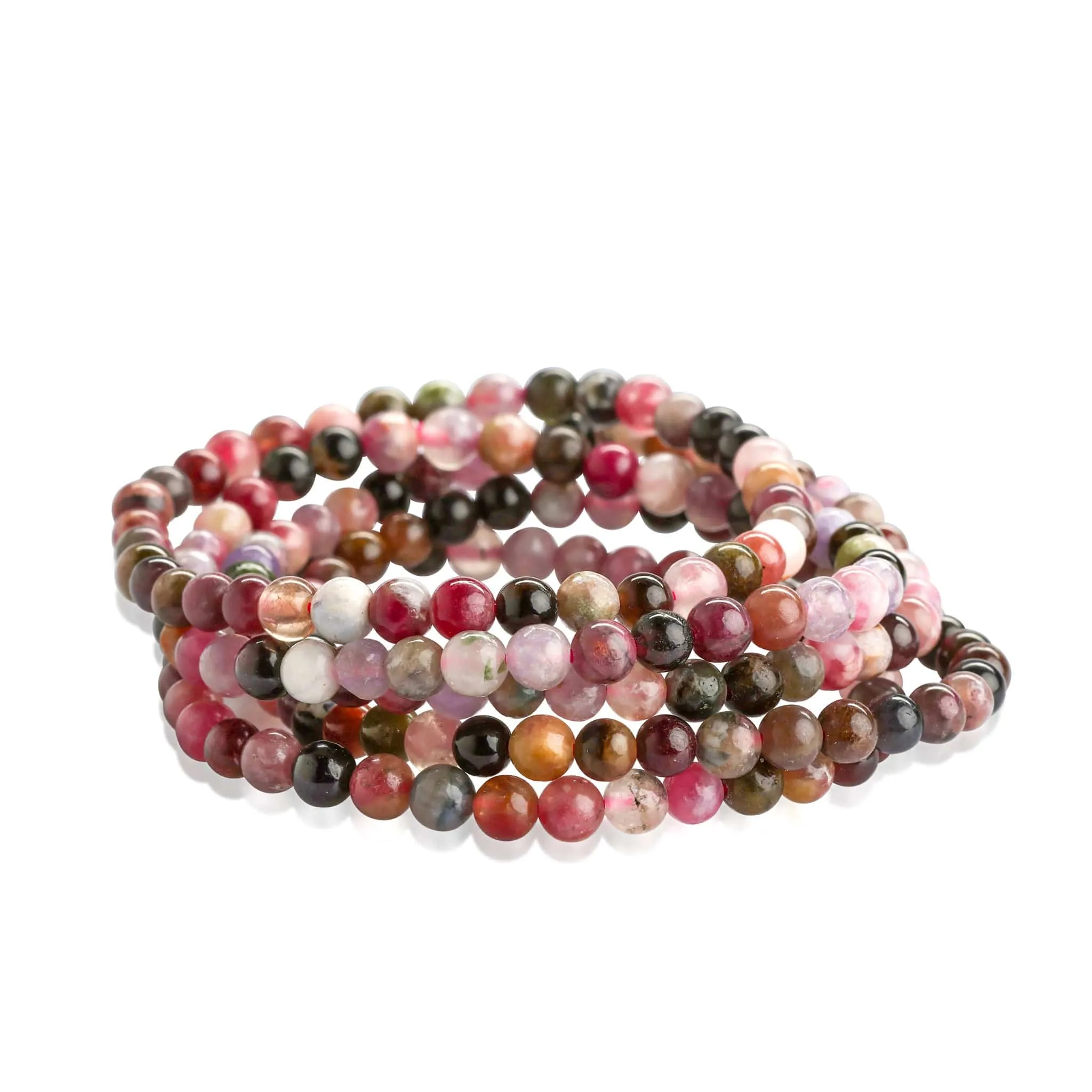 Watermelon Tourmaline Beaded Bracelet