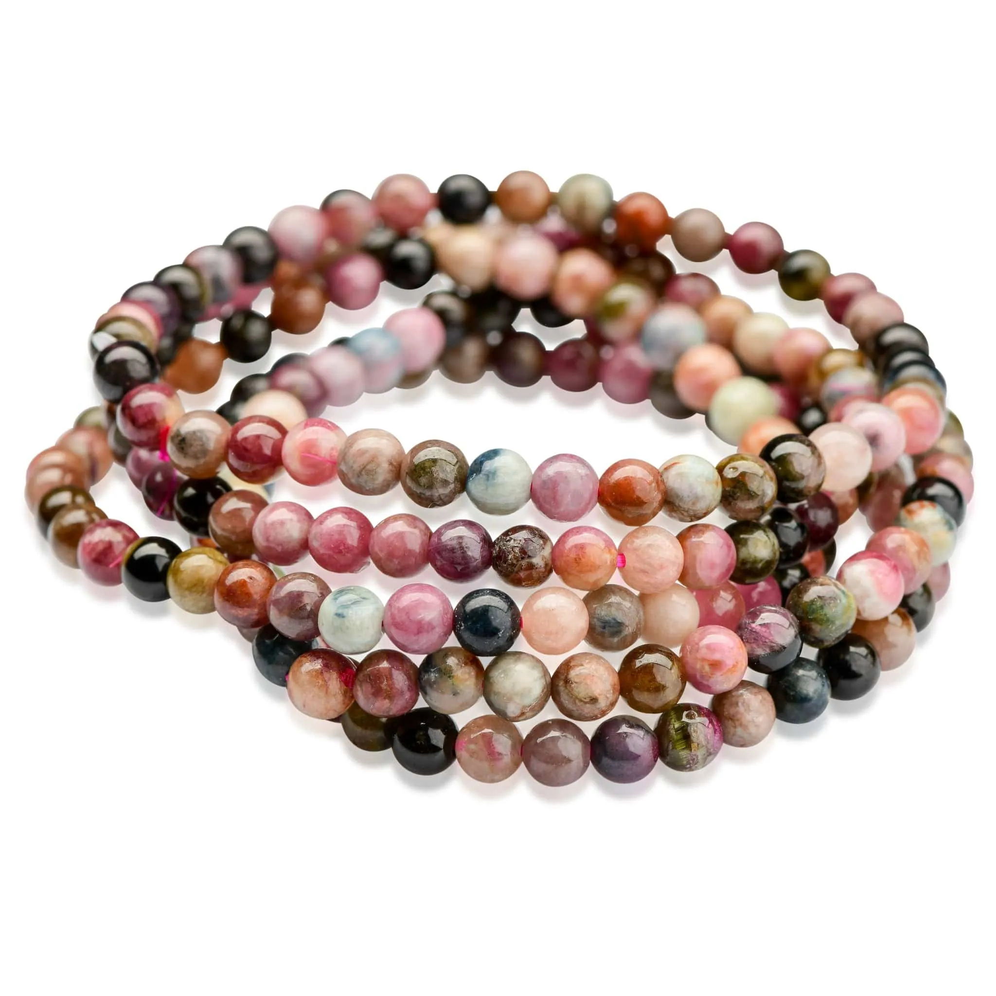 Watermelon Tourmaline Beaded Bracelet
