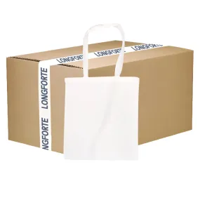 Wholesale Carton - 100 x 'New York' Sublimation Tote Bags - Canvas White - Long Handles