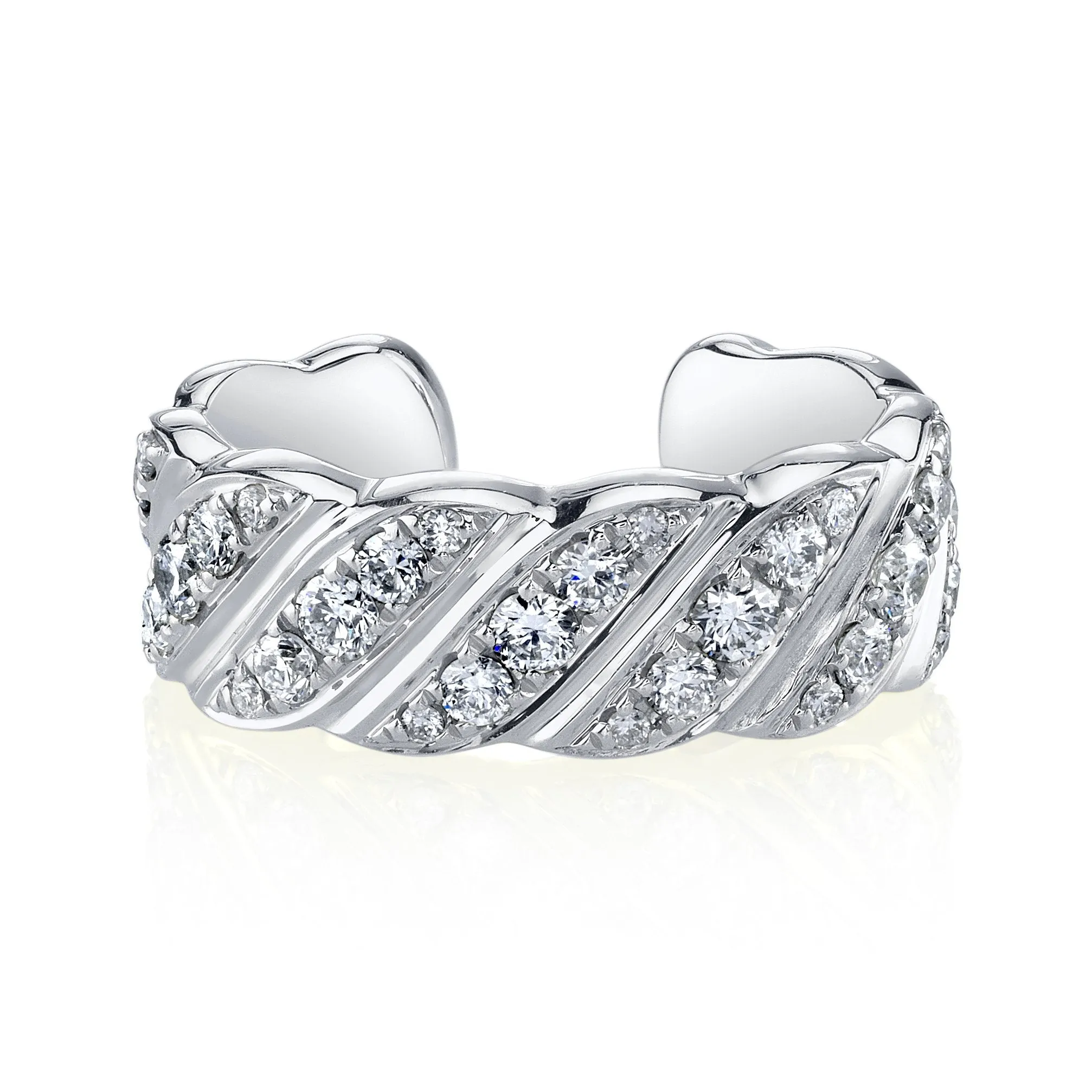 WIDE DIAMOND BRAID EAR CUFF