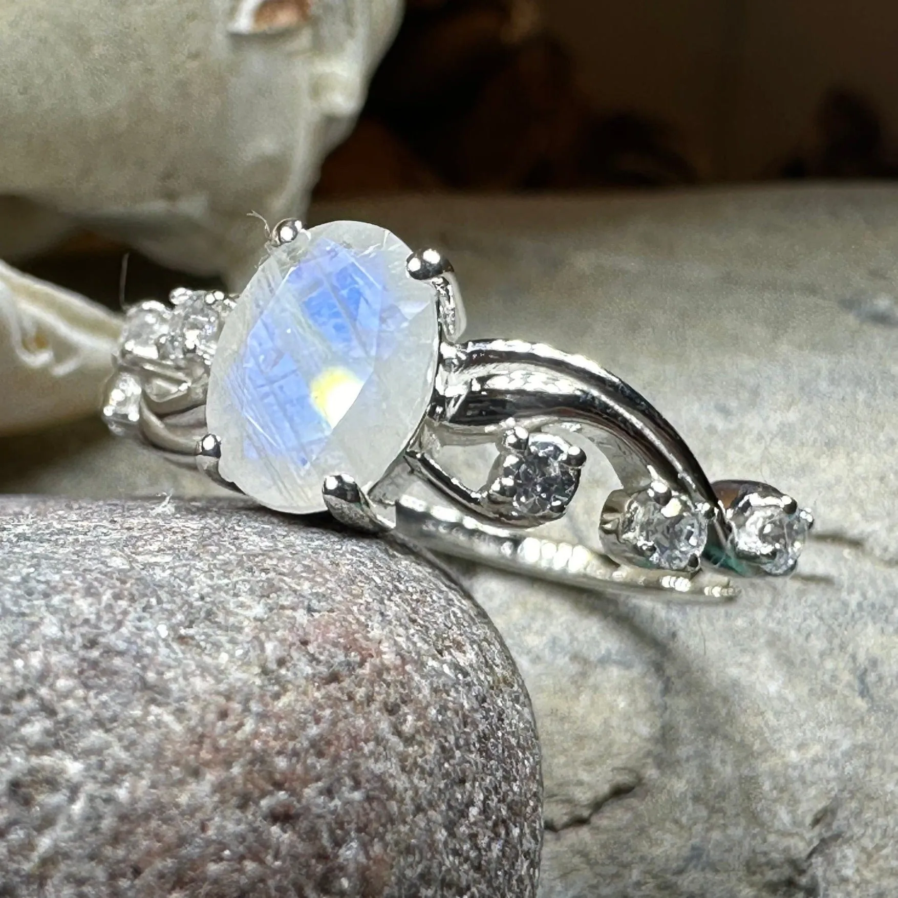 Winter Dawn Moonstone Ring