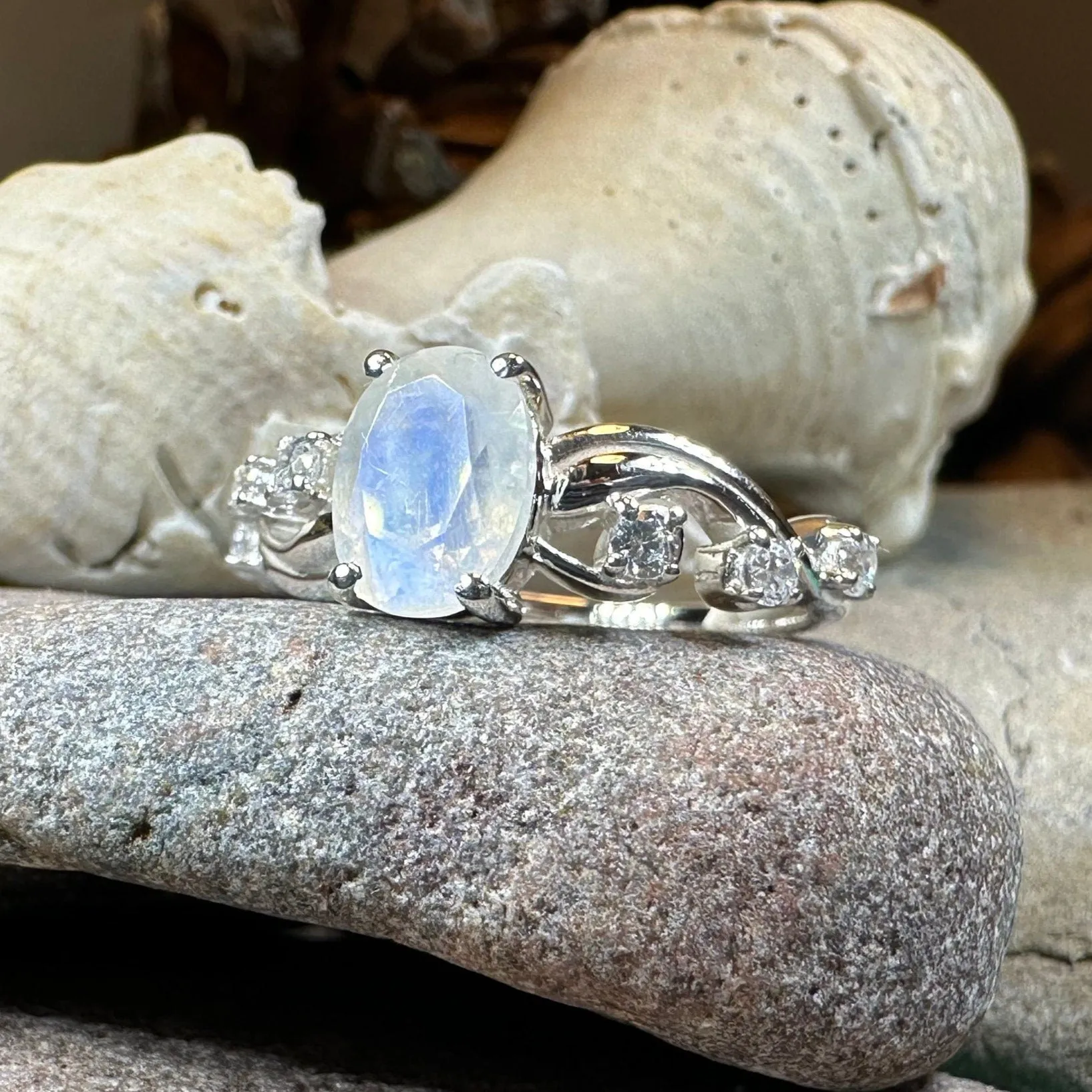 Winter Dawn Moonstone Ring