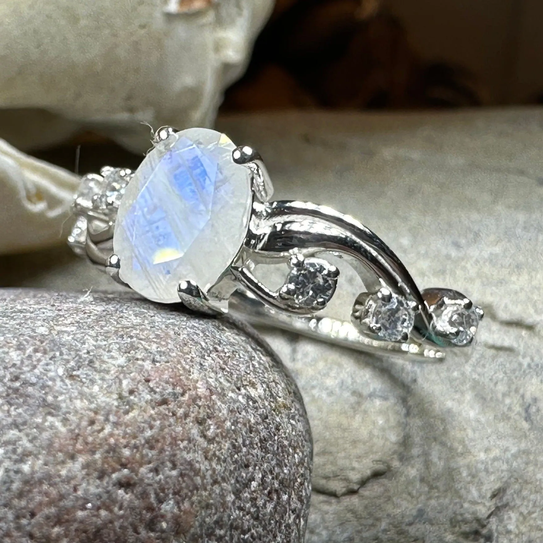 Winter Dawn Moonstone Ring