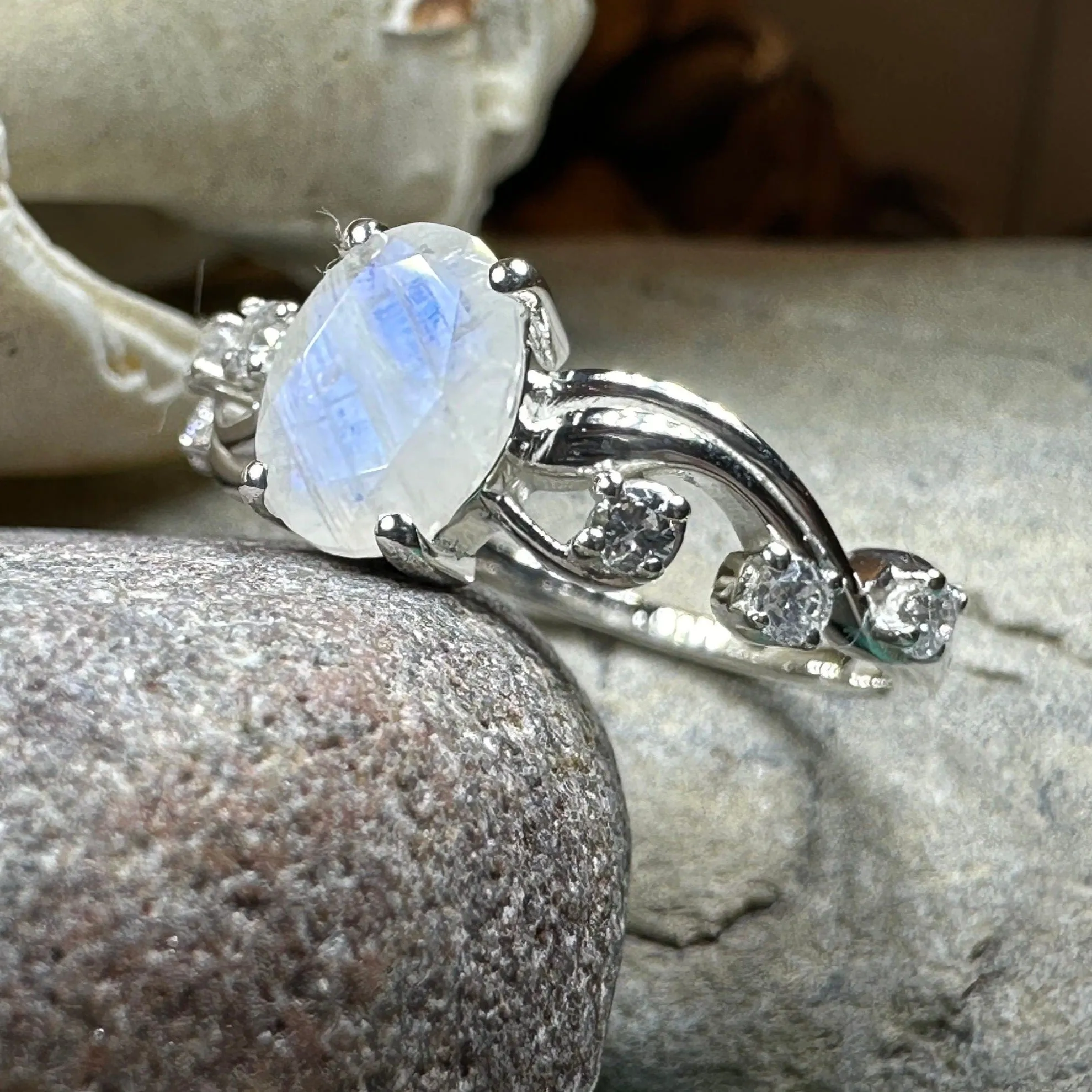 Winter Dawn Moonstone Ring