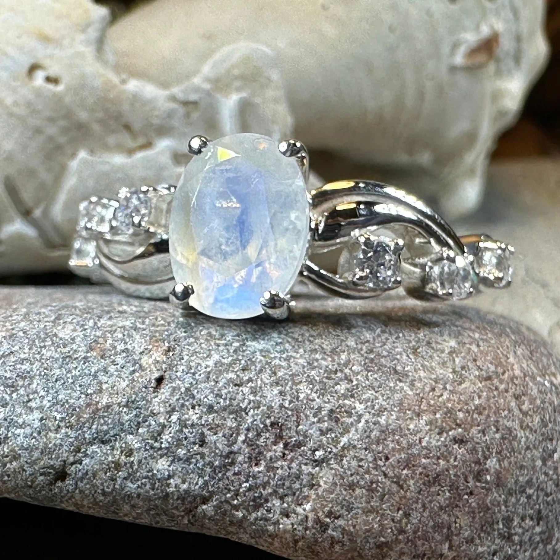 Winter Dawn Moonstone Ring