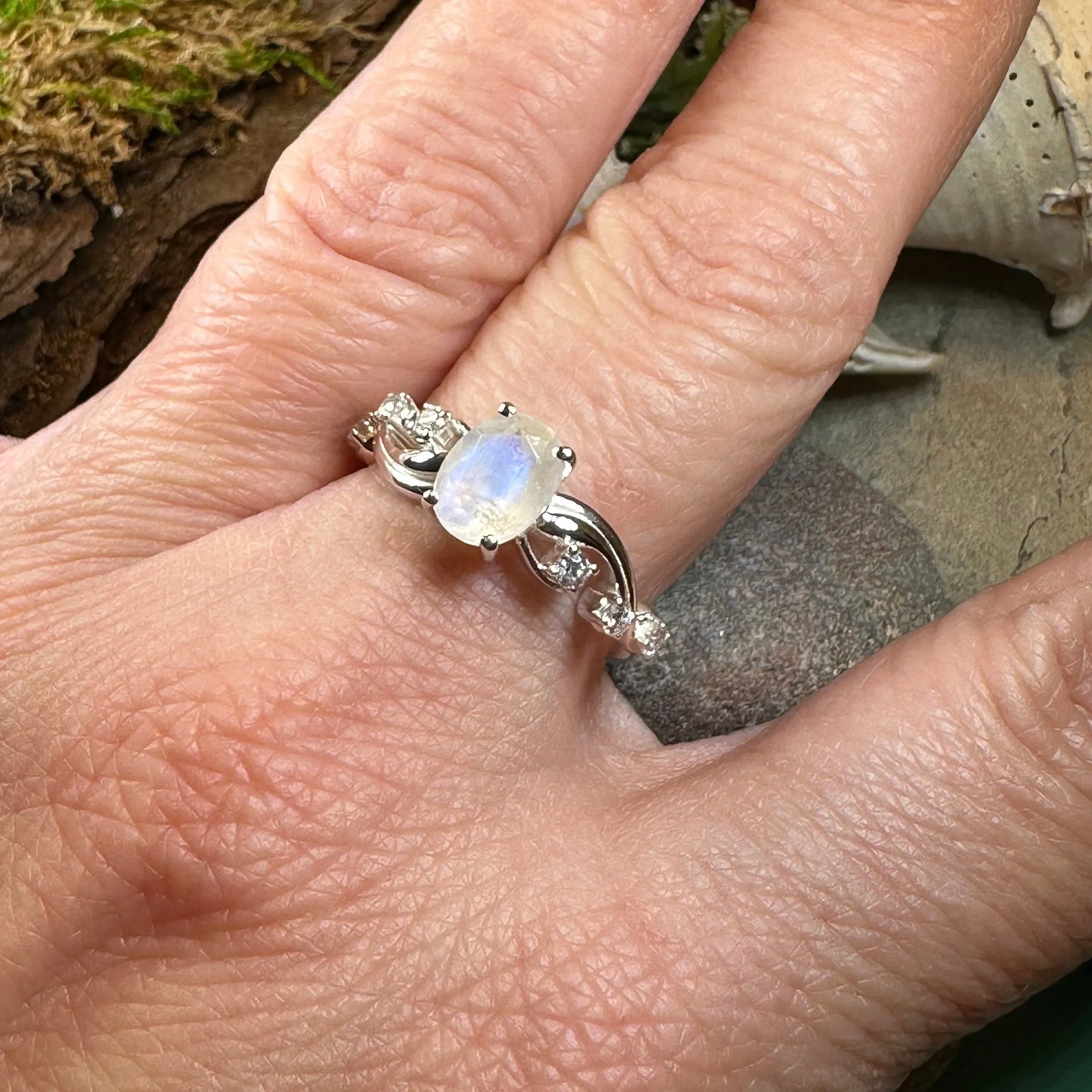 Winter Dawn Moonstone Ring