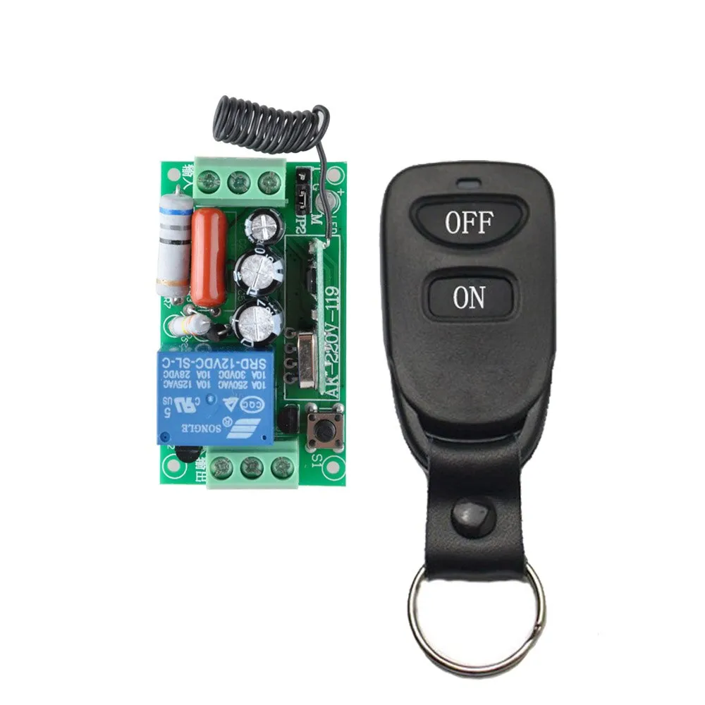 Wireless Remote Control Light Switch 10A Relay Output Radio 220V 1 Channel Receiver Module   50-500M Transmitter