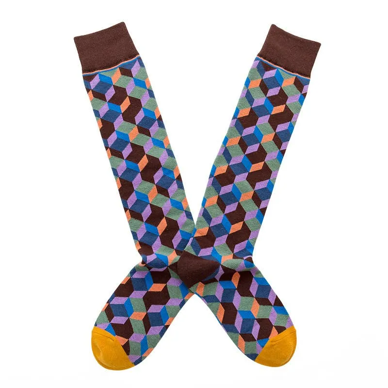Women's  Cotton Knee-High Socks Flower Plants Style