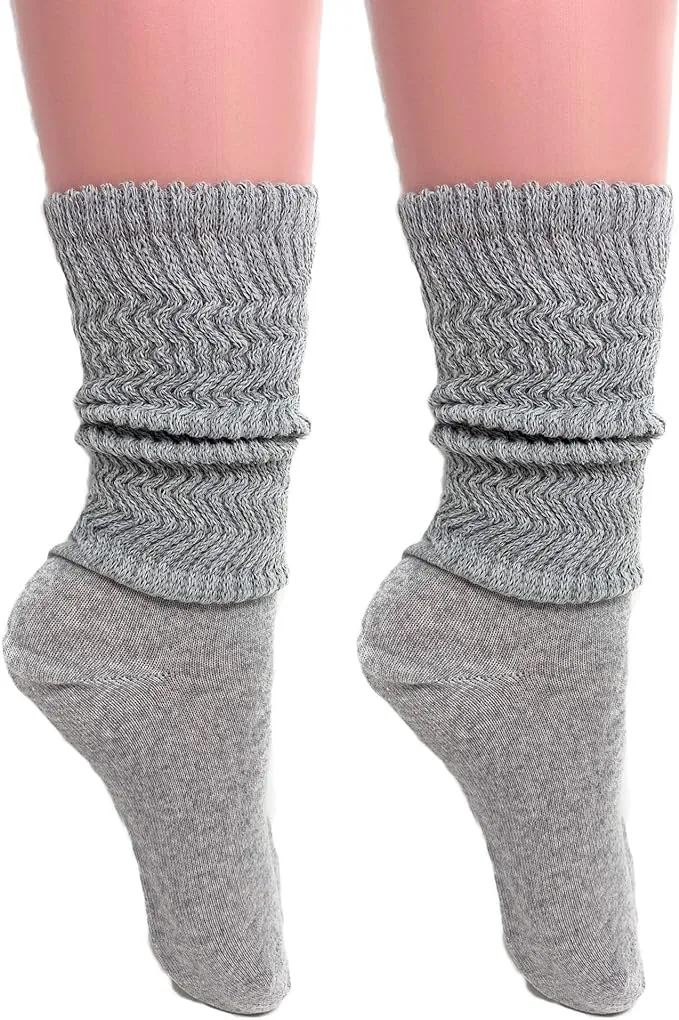 Women's Cotton Lightweight Slouch Socks, Extra Thin, 2 Pairs, Size 9-11