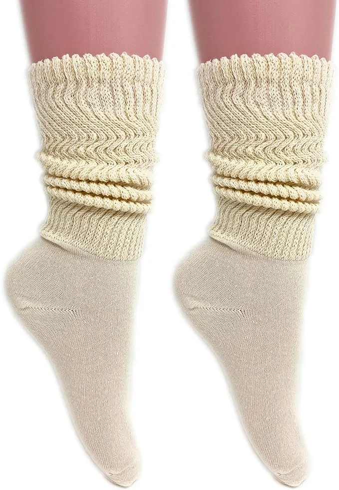 Women's Cotton Lightweight Slouch Socks, Extra Thin, 2 Pairs, Size 9-11