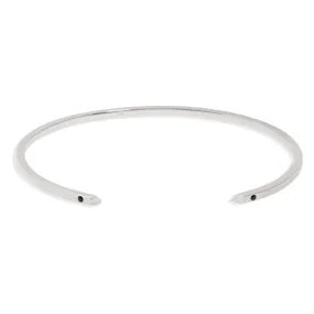 Women's Cuff Bracelet in White Gold with Black Diamonds