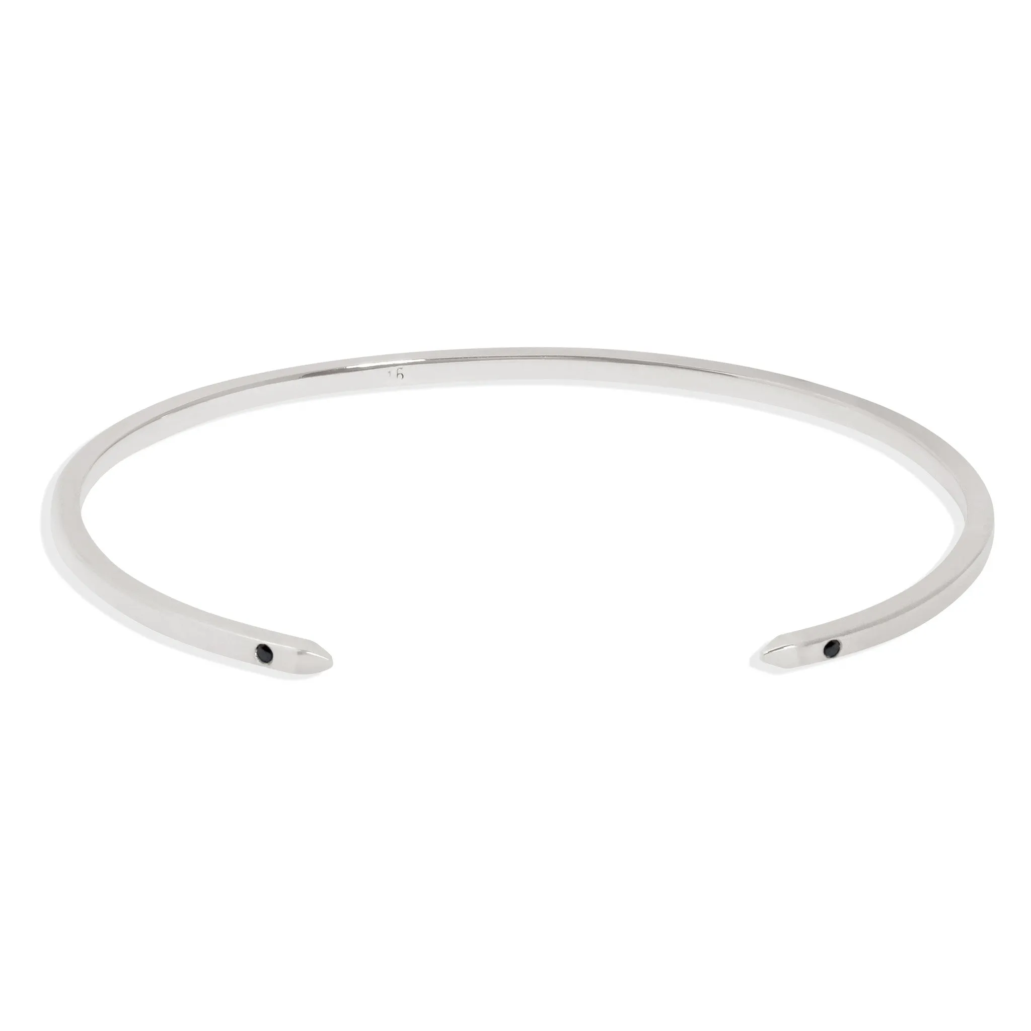 Women's Cuff Bracelet in White Gold with Black Diamonds