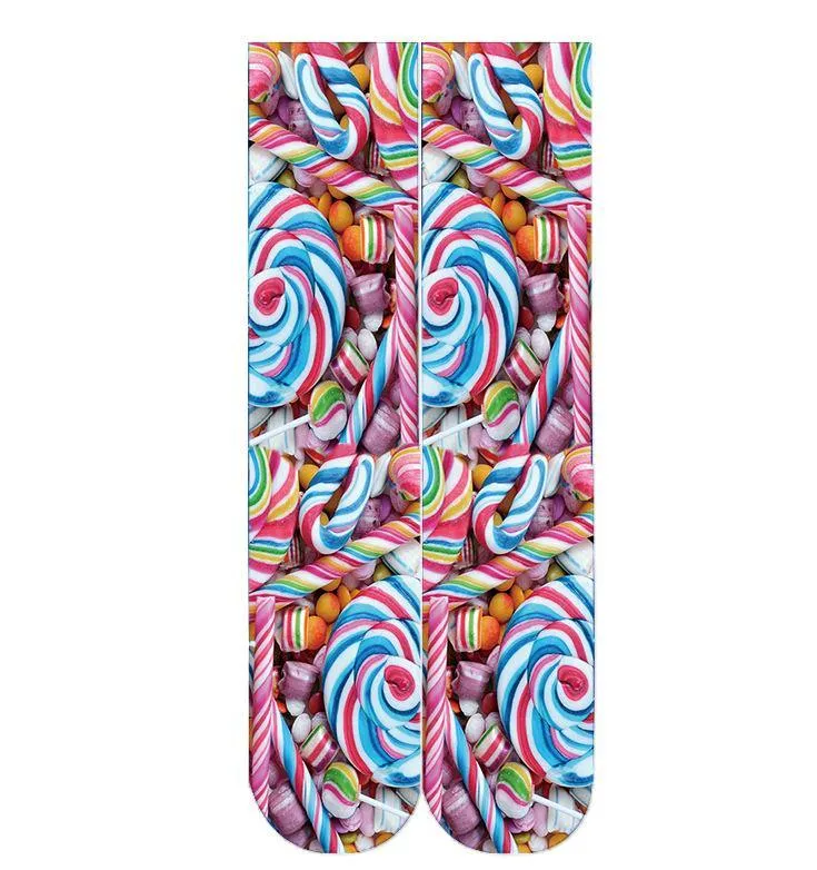 Women's Fashion Funny Crazy Food 3D Print Novelty Cute Casual Crew Tube Socks
