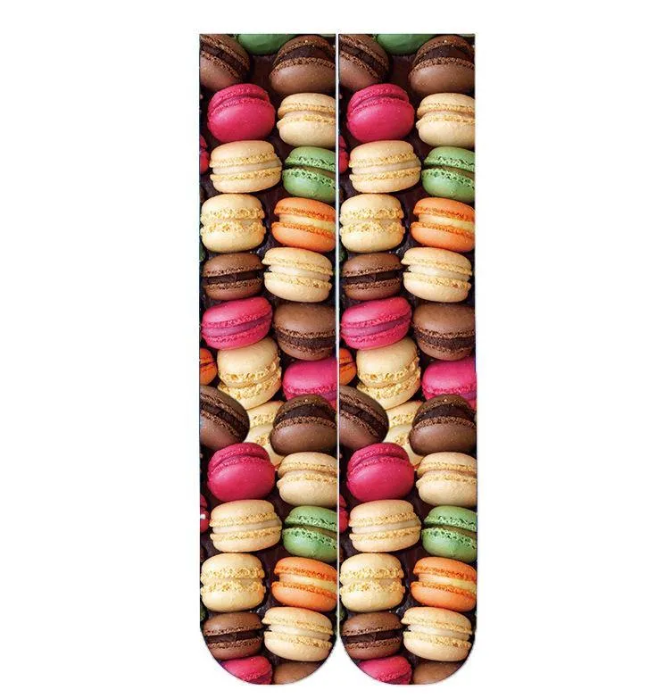 Women's Fashion Funny Crazy Food 3D Print Novelty Cute Casual Crew Tube Socks